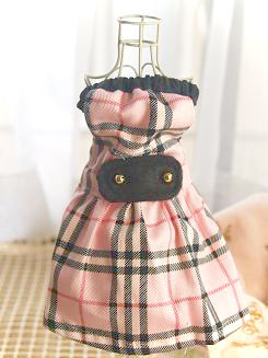 フェレット服・チェック・ピンク３