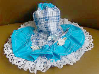 フェレット洋服・カントリーブルーレース・濃い目の青４