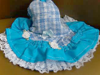 フェレット洋服・カントリーブルーレース・小さなハート４