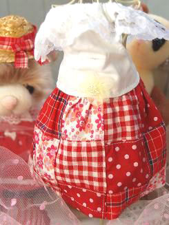 フェレットの洋服・パッチワーク・赤８