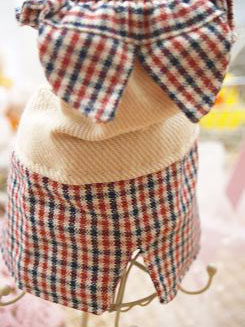 フェレットのズボン・男の子・オス・秋冬ズボン・赤チェック