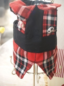 フェレットのズボン・男の子・オス・元気にお遊びズボン・赤チェック