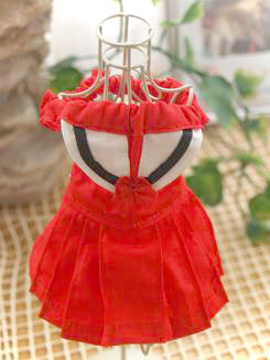 フェレットの洋服・秋冬セーラー・赤１