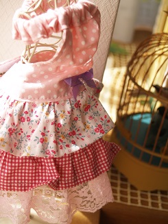 フェレットの洋服・服・お姫様・ピンクレースのふりふり