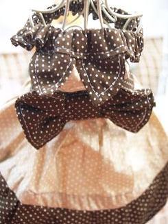 フェレットの服・小さな水玉リボン・茶色１